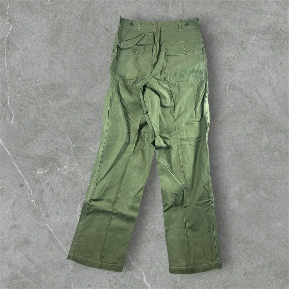 Vintage OG 107 Fatigue Pants Mens 31x31 Olive Green Military 60s Cotton Sateen